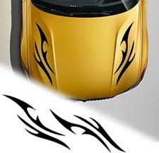 Style 7 Car Hood Stripe Sticker Car Stickers Modified Stripe Deca Color: Black