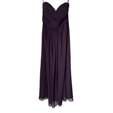 Bill Levkoff Dress Size 12 Chiffon Strapless Bridesmaid Evening Gown Formal Prom