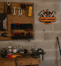 Plaque Murale Dad's Garage 3D - Déco Atelier & Garage - Cadeau Fête des Pères