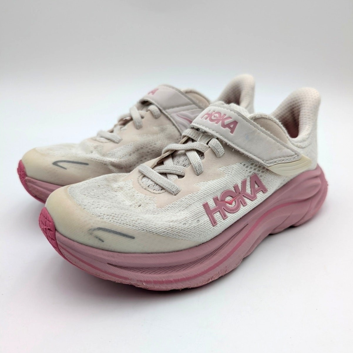 Hoka One One Clifton 10 Running Shoes Rose Cream/Dried Rose Size US2.5 EU34 2/3