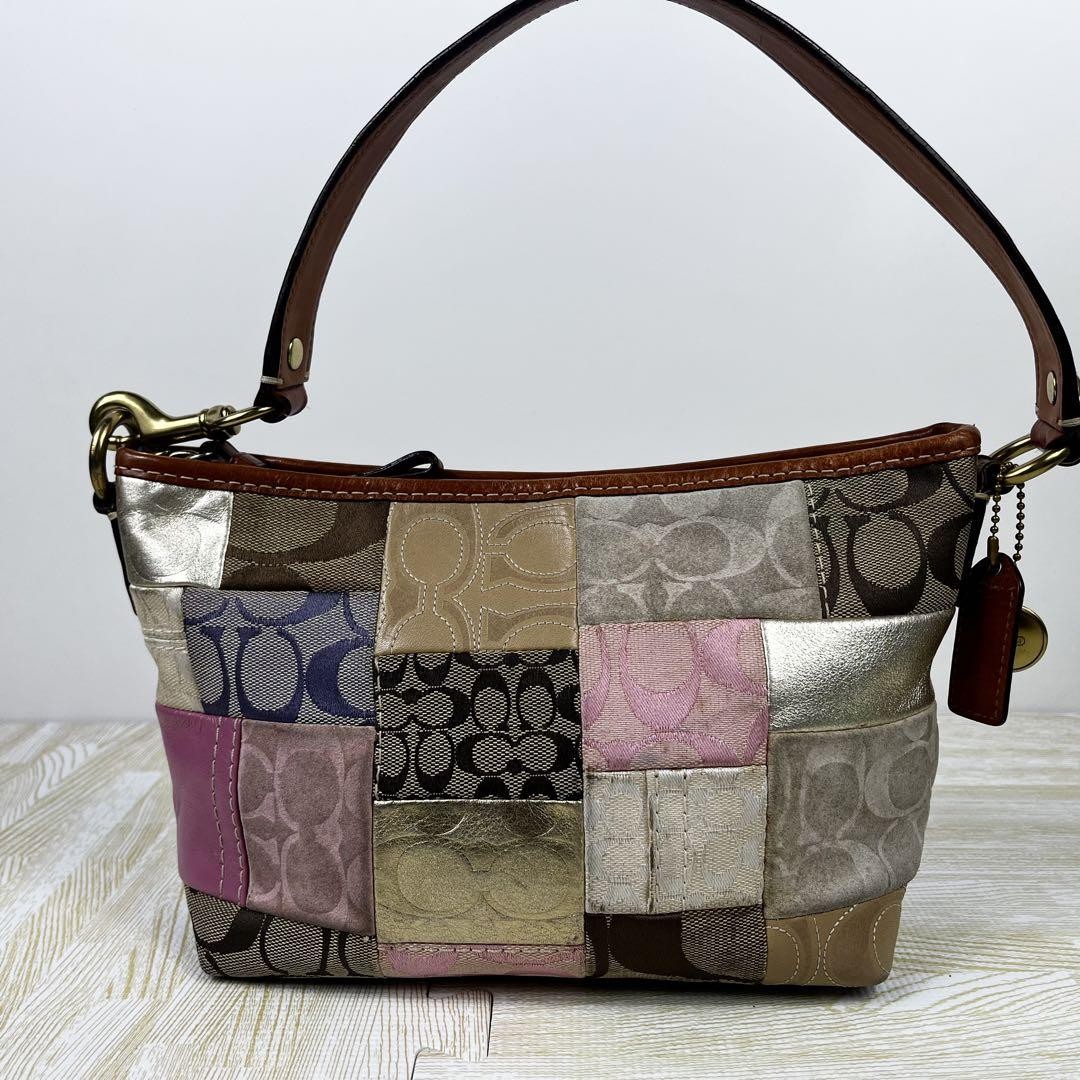 COACH patchwork vanity accessory pouch 11708 Used… - image 12