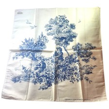 Set of 2 handkerchiefs bandanas Hav a Hank 21" x 21" white blue Made in USA