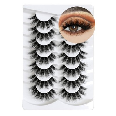 3D falsche Wimpern Volumen Langes Weiches Faux Mink Lashes natural Look Spiky...