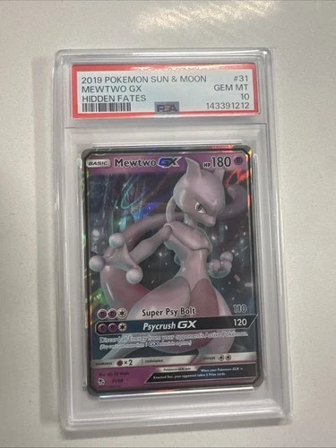 2019 Pokémon Sun and Moon Mewtwo Gx PSA 10 Gem Mint