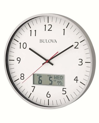 Bulova Manager Wall Clock, White