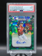 Gunnar Henderson 2019 Panini Prizm Draft Picks Auto Green Ice Prizm /18 PSA 9 MT