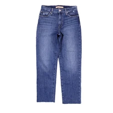 Joes Jeans High Rise Straight Crop Sz 25x25.5 Stretch Raw Hem Whisker