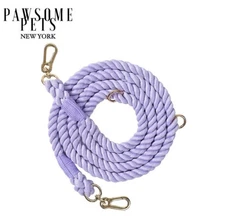 Hands Free Dog Rope Leash - Purple Love, Adjustable & Durable Walk Lead