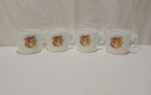 Vintage Esso Tiger Fire King Milk Glass Mugs - Set of 4