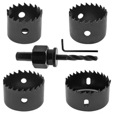 4PCS 1-1/4 Inch to 2-1/8 Inch Hole Saw Kit for Wood, 1.2 Inch Cutting Depth Hole