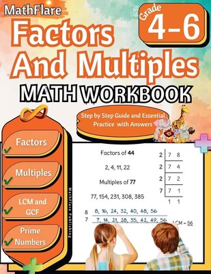 Mathflare Publishing | Factors and Multiples Math Workbook 4th to 6th Grade