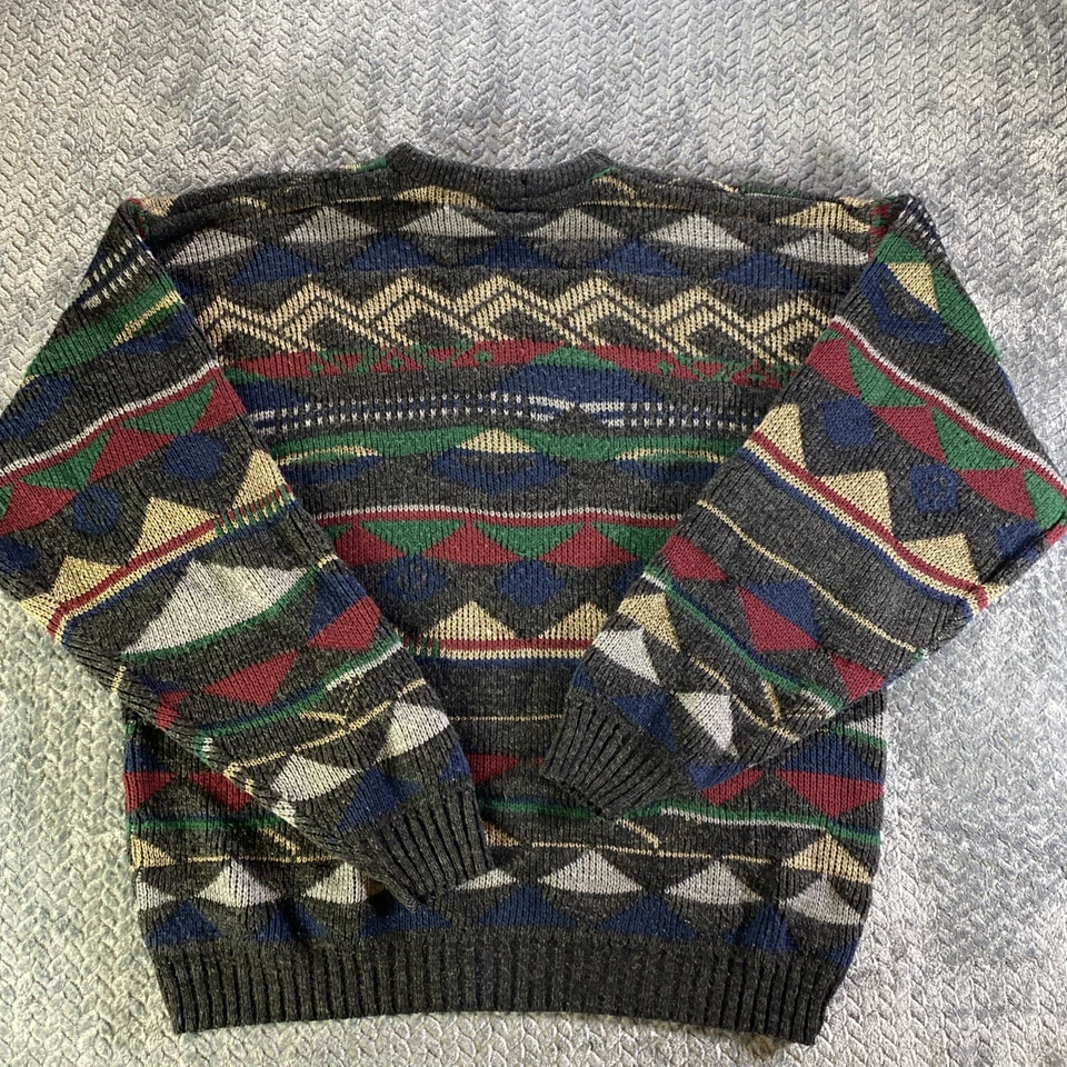Vintage The Mens Store at Sears Sweater XL T Pullover Geometric Print Grandpa - Image 4 of 4