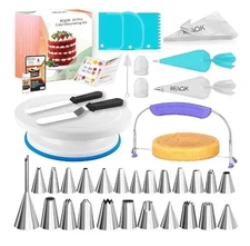 Cake Decorating Kit with Leveler, Baking Supplies Gift Includes Cake Stand...