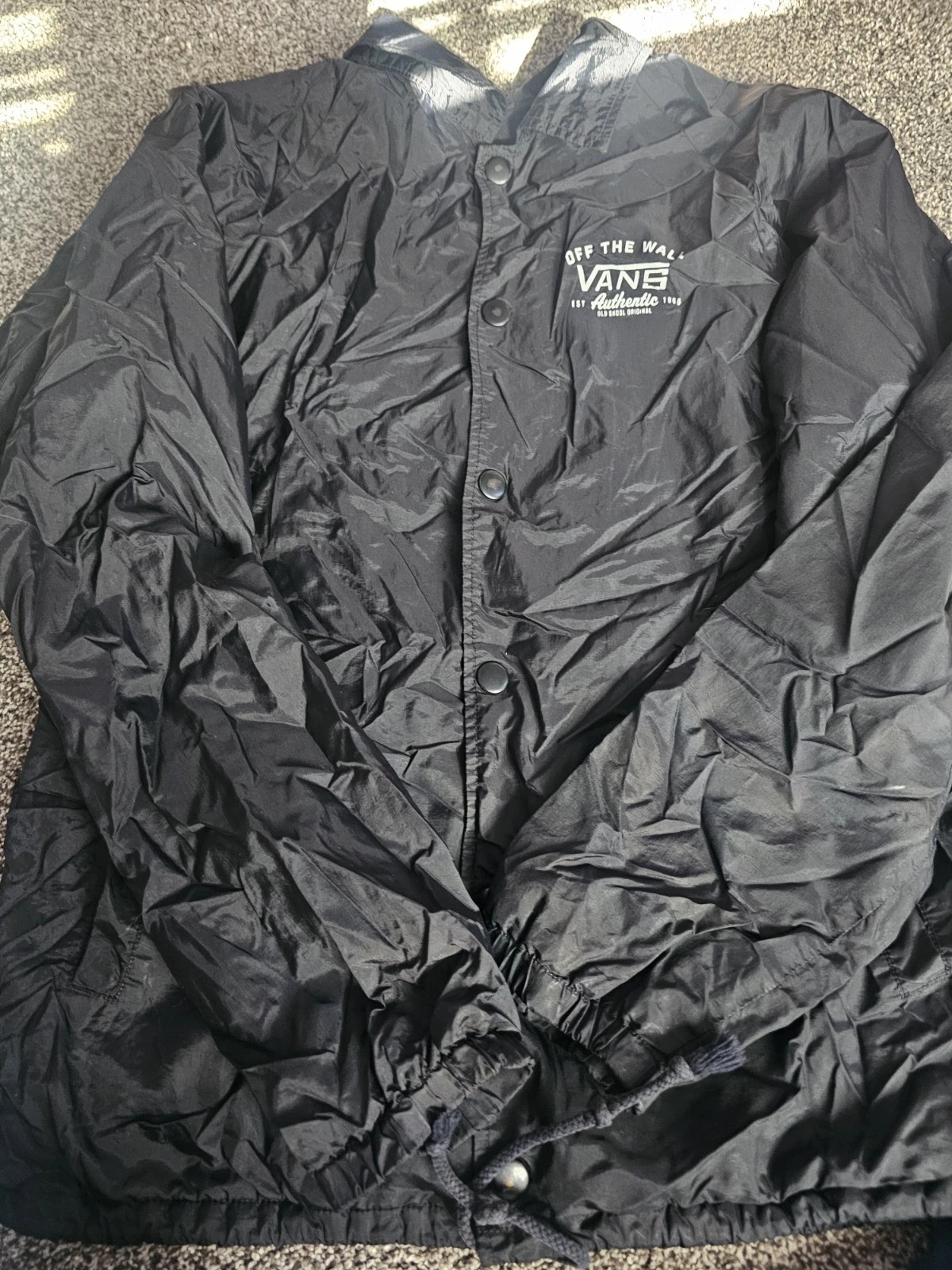 Vans Off The Wall Black Nylon Shell Lined Torrey Jacket (M)