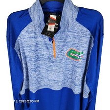 Captivating Men  s 2XL Florida Gators 1/4 Zip Pullover Longsleeve New Tags Blue