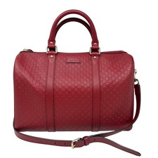 Gucci bauletto Boston pelle microguccissima rosso