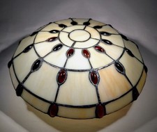 11.5" Tiffany Style Jeweled Stained Glass Uplighter Ceiling Lamp Shade