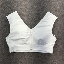Tommie Copper Sports Bra Womens Large White Zip Front Copper Znergy Support