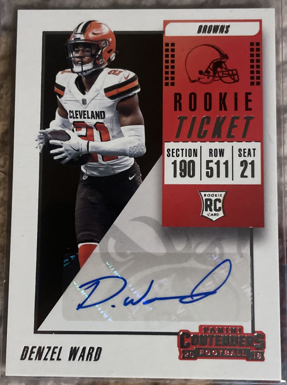 2018 Panini Contenders - Rookie Ticket Autograph #145 Denzel Ward (AU, RC)