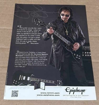 TONY IOMMI of BLACK SABBATH - EPIPHONE GUITARS - 2015 Print Ad