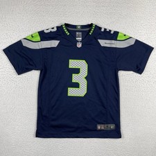 Seattle Seahawks Russell Wilson Jersey Youth Large Navy Blue NFL Football