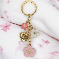 Washington DC Cherry Blossom Metal Charm Keychain Bag Hanger Ring I    DC