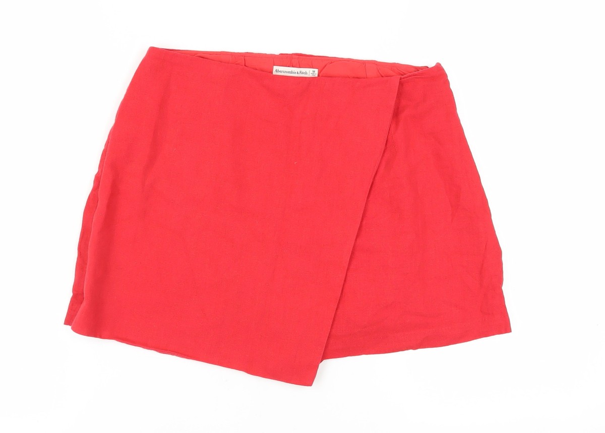 Abercrombie Fitch Women's Red Wrap Skort, M, Spring/Summer