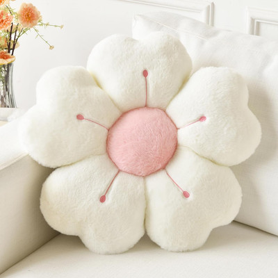 Almohada de Flor Blanca 15 Inches Cojin de Margaritas para Sofa Cama y Suelo