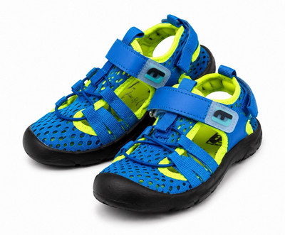 Boys Closed Toe Water Sandals Hook & Loop Quick Dry Non-Slip Blue/Green 4-5Y