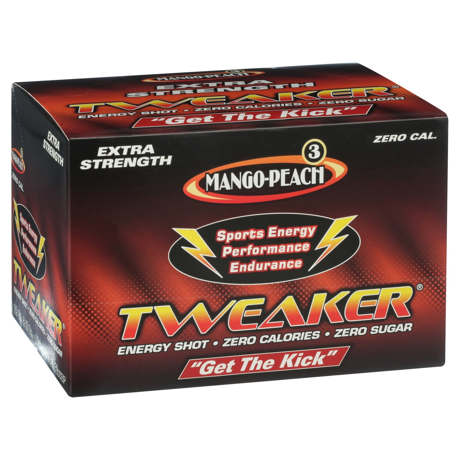Tweaker Energy Shot, Mango Peach, Extra Strength, 2 fl oz, 12 Count