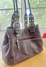 Tignanello Y2K Chocolate Brown Leather Hobo Bag Convertible Shoulder Purse