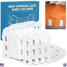 Bed Sheet Holders with Clips - Extra Large Corner Grippers for All Mattress