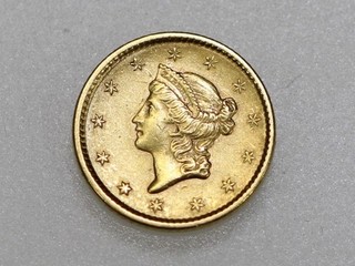 1851 P $1 LIBERTY HEAD ONE DOLLAR GOLD COIN