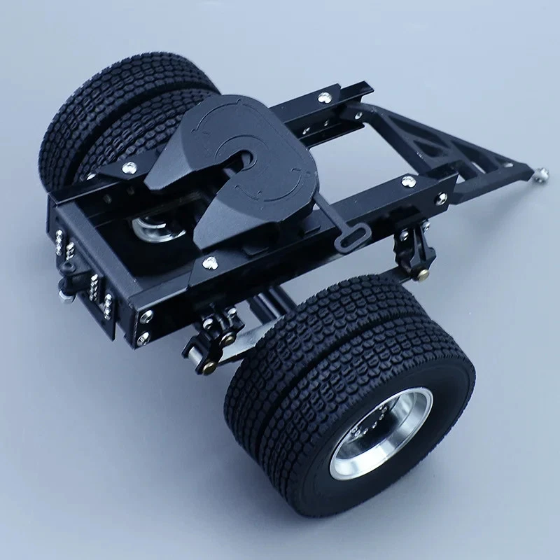 Metal 2 Axles Trailer Traction Fifth-wheel 1:14 For Tamiya RC Truck SCANIA 770S - Image 2 of 4