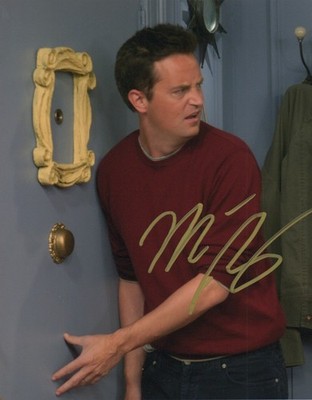 MATTHEW PERRY Personally Signed 10x8 Photo Display FRIENDS Chandler Bing COA