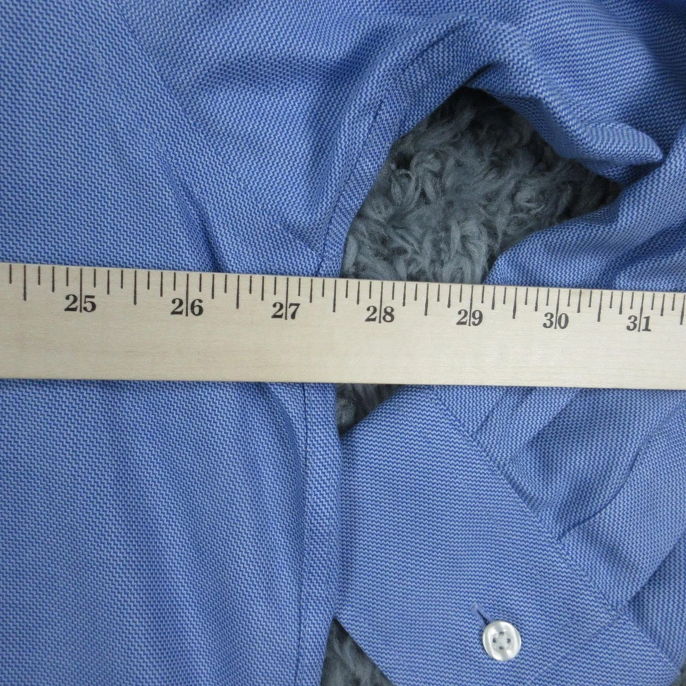 Roundtree & Yorke Gold Label Shirt Mens 18 2XL Blue Button Down Non Iron EZ Wash - Image 3 of 4