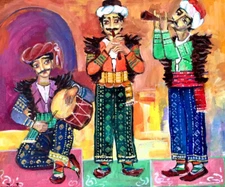 Musicians- duduk, zurna, dhol ARMENIAN MUSIC FOLK ART PAINTING- Mush Moosh Moush