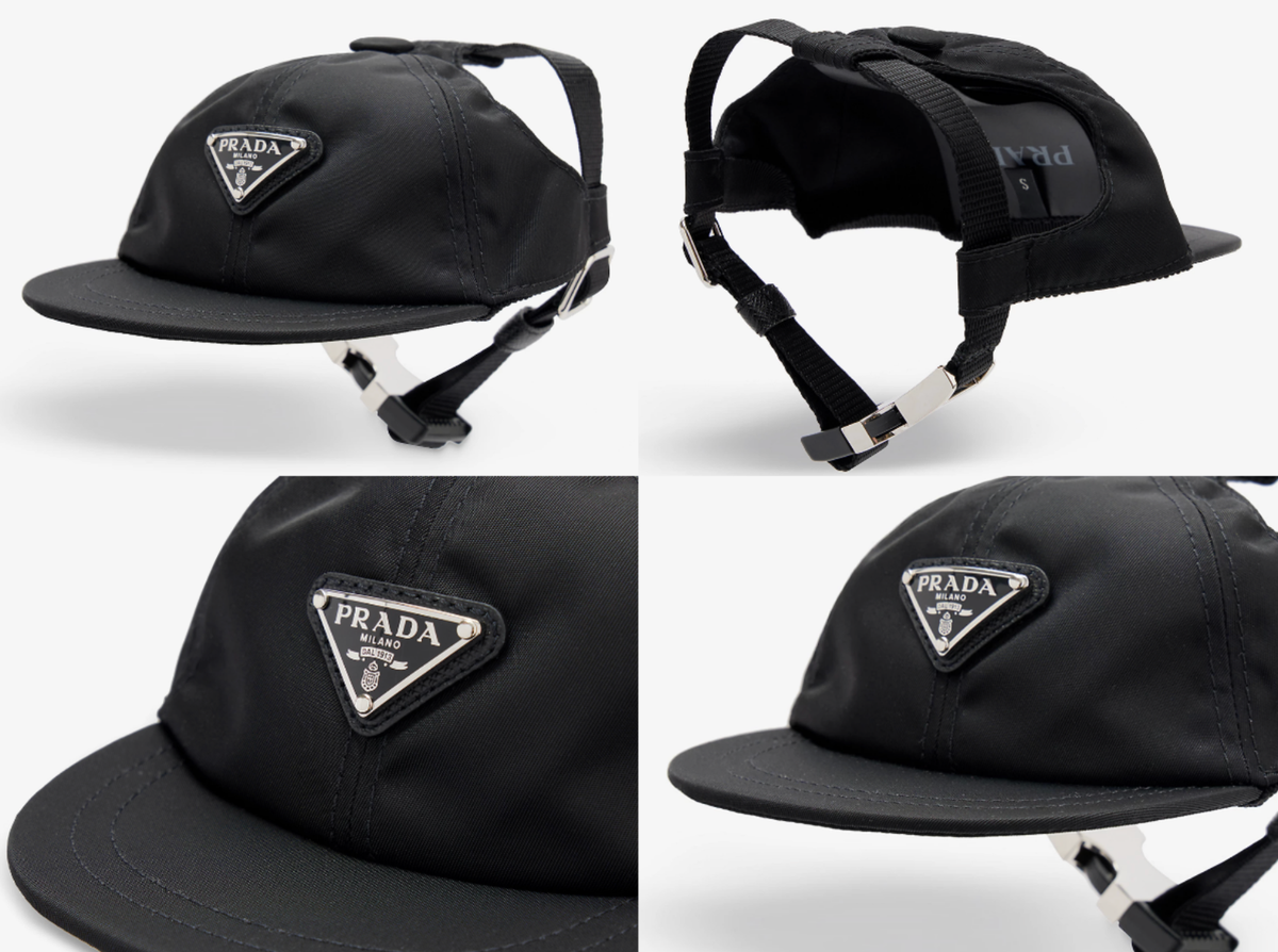 PRADA PETS Dog Logo Bucket Baseball Cap Hat Hunde Mütze Hund Rain