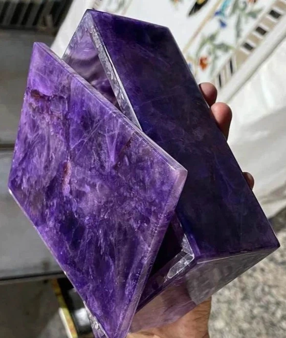 Шкатулка для ювелирных изделий с аметистом многоцелевая для хранения и организации случайных подарков - Изображение 3 из 4