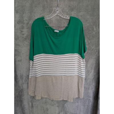 Egs California Blouse Womens 3XL Color Block Striped Fashion
