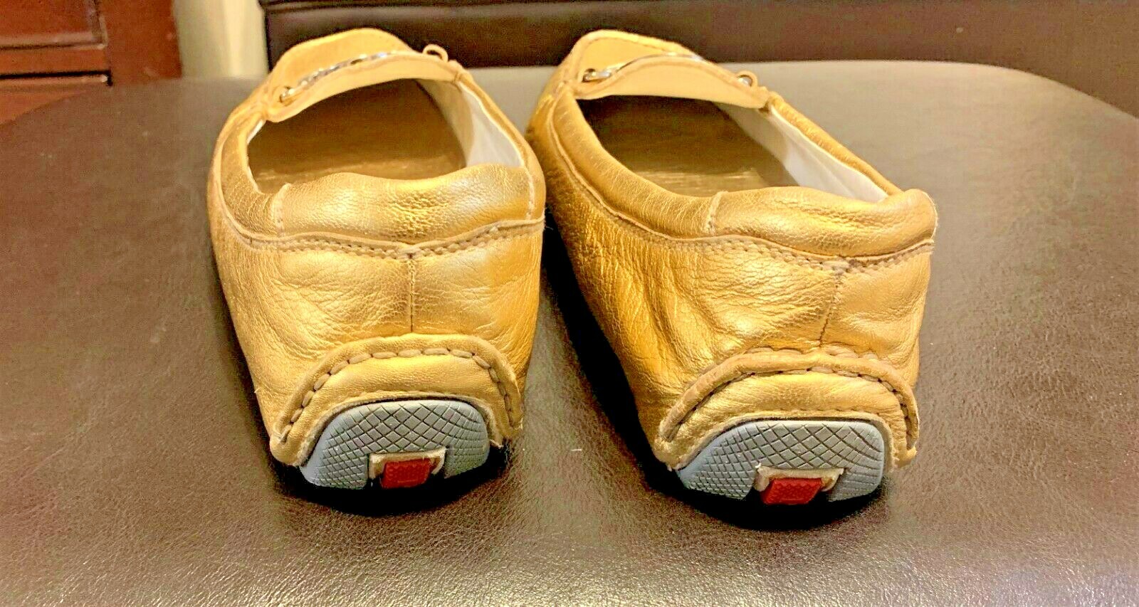PRADA ITALY GOLD METALLIC LOAFER eBay