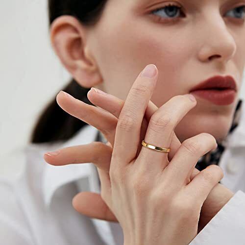 14K Gold Filled Rings Stacking Rings for Women Girls Stackable 8 3MM WIDTH - Picture 4 of 6