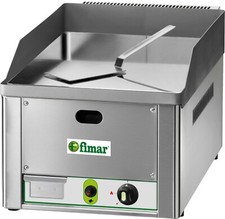 Fry top a gas singolo piastra liscia al cromo bistecchiera professionale cromata