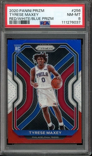 2020-21 Panini Prizm - Tyrese Maxey #256 Red/White/Blue Prizm (RC)