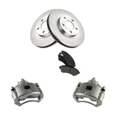 For 2000-2005 DeVille DHS Front Posi Ceramic Brake Pads Rotors & Caliper Kit