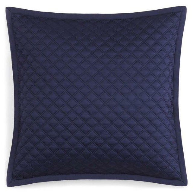 Hudson Park Collection Double Diamond EURO Quilted Pillowshams Navy