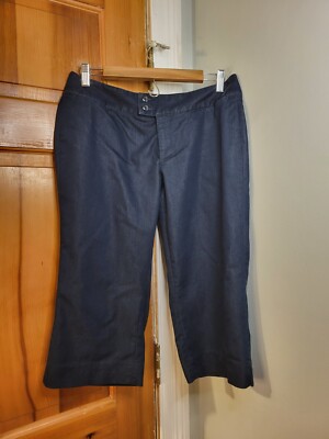 Dockers Women's Mid-rise Curvy Cropped Dress Pants Navy Blue Sz Petite 