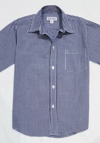 BOY'S STEVEN ALAN NY BOUTIQUE COOL REVERSE SEAM PLAID CHECK BUTTON-DOWN SHIRT 6 - Picture 5 of 10