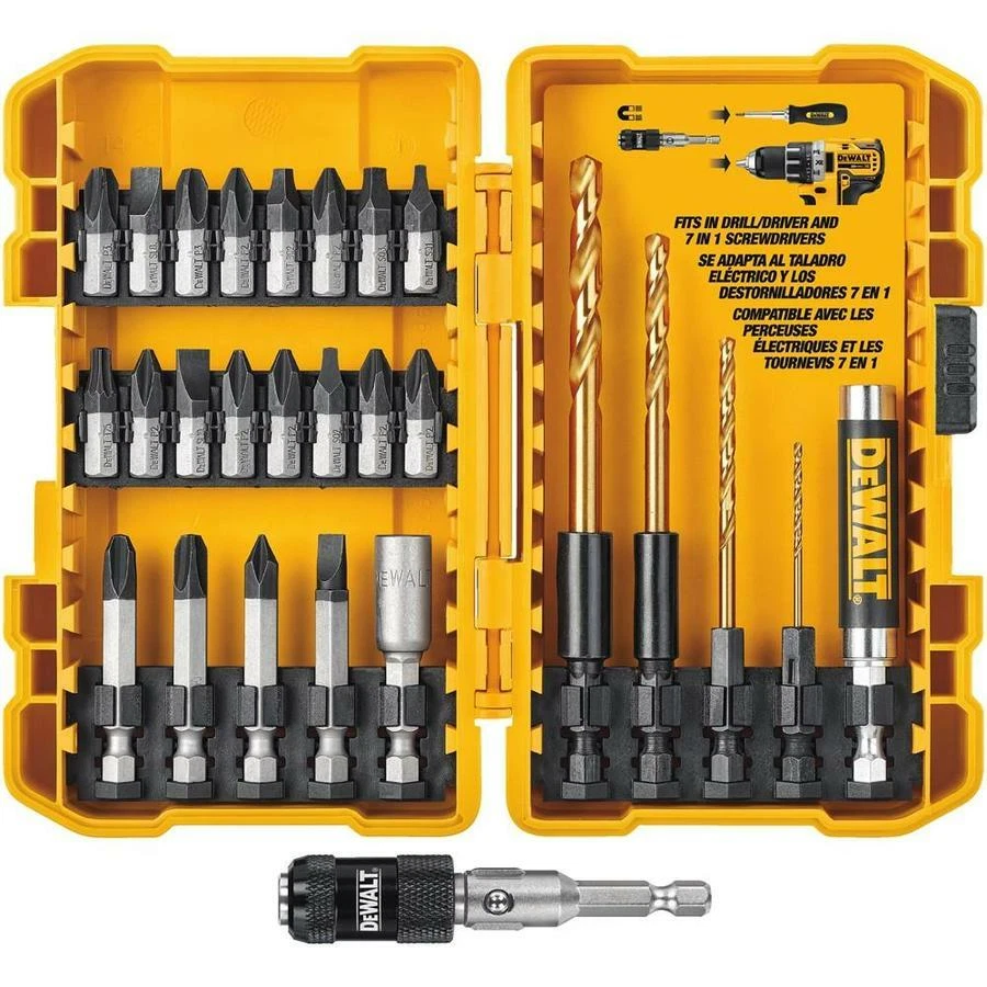 New Dewalt Tools Tough Grip 27 Piece Screwdriver Drill Bit Set