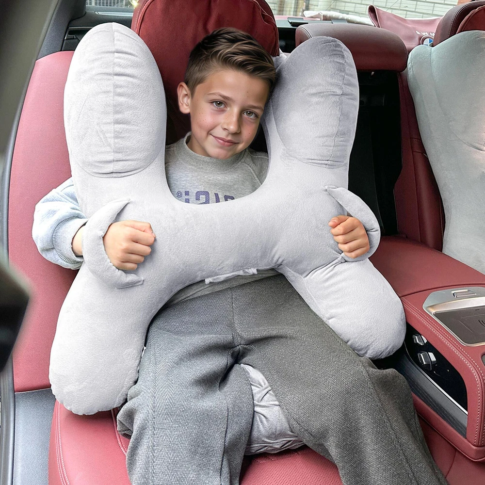 Comfortable Travel Neck Pillow for Adults & Kids - Car & Airplane Use